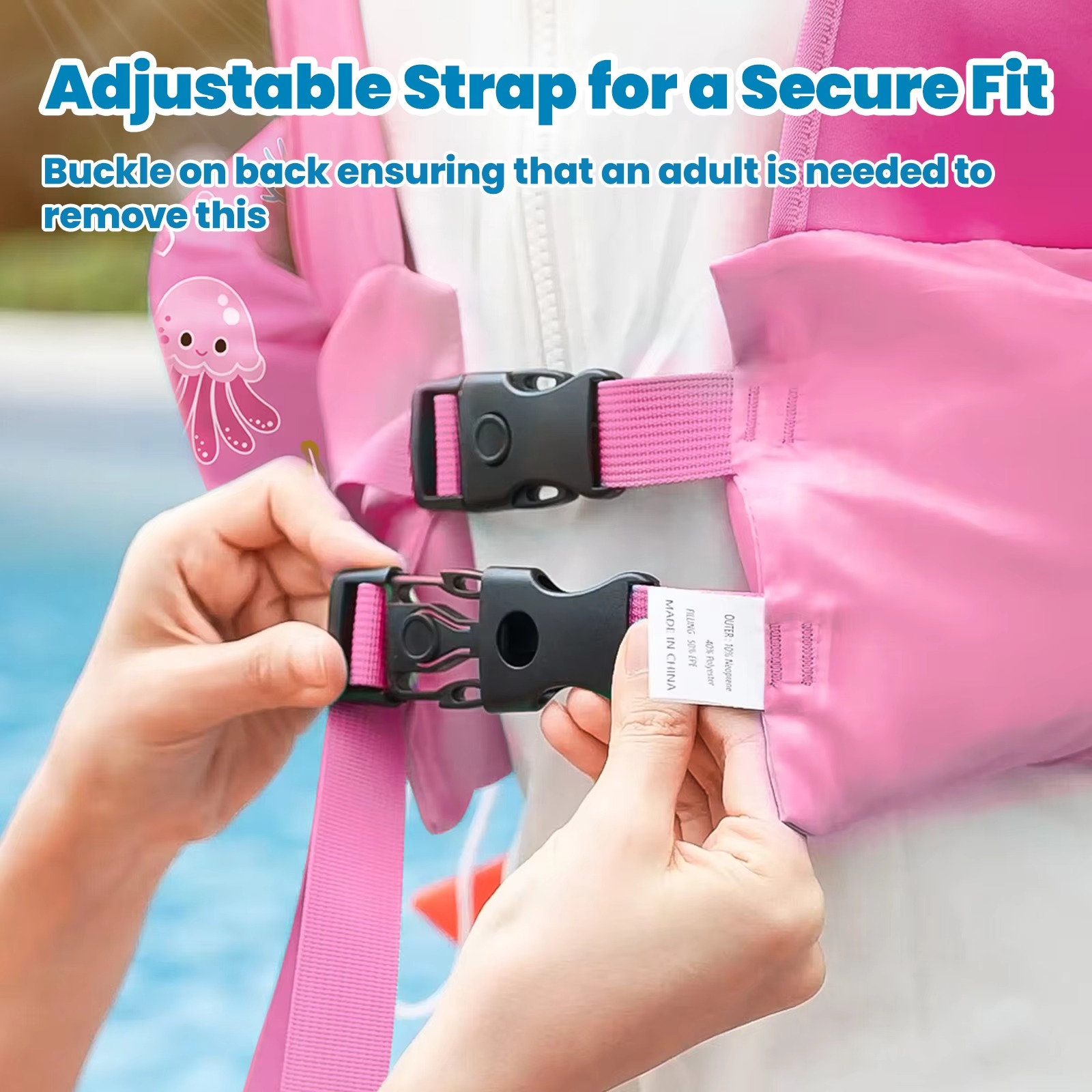 Kids Foam Swim Vest with Arm Floats & Safety Whistle – Toddler Float Jacket for Pool, Beach & Kayaking
