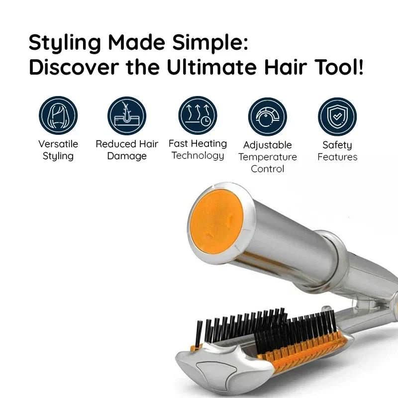 Two in One Rotating Hair Brush for Professional Styling and Smoothing