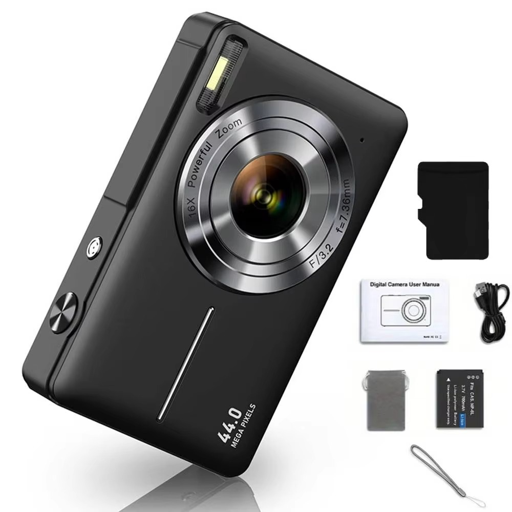 High-Resolution Kids' Digital Camera - 1080P HD, 44MP with 16X Zoom