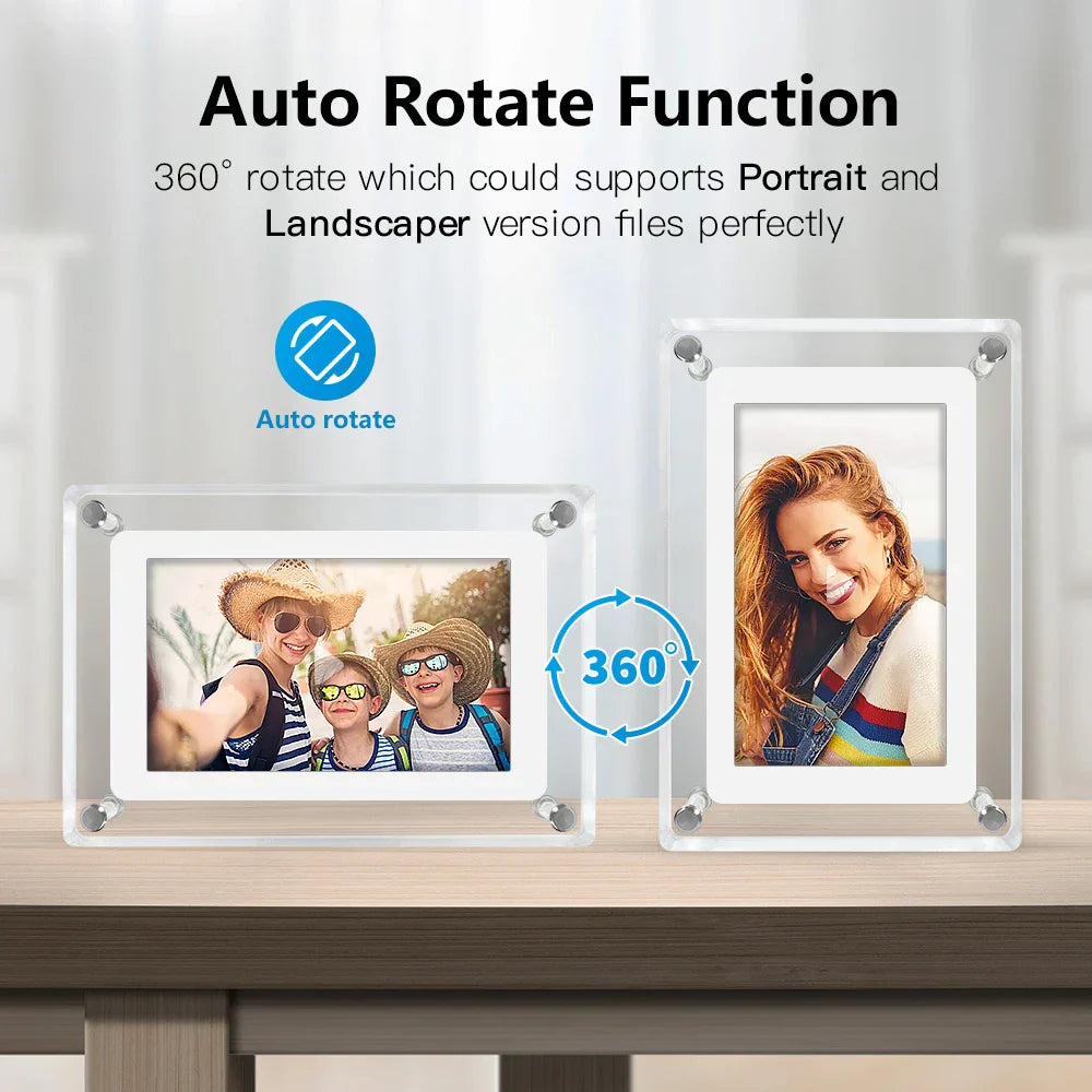 Portable Digital Photo Frame | Cordless Rechargeable Picture Album