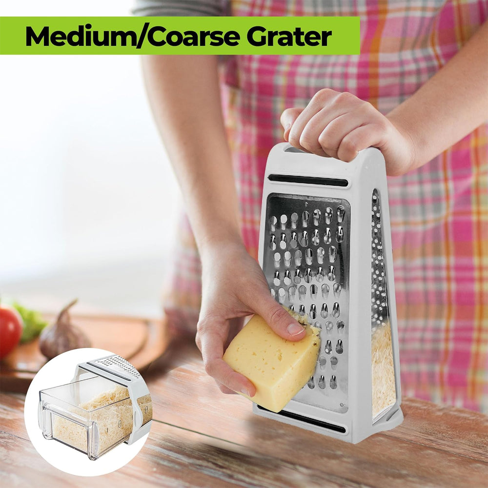 Premium 2-in-1 Cheese Grater with Built-In Storage Container