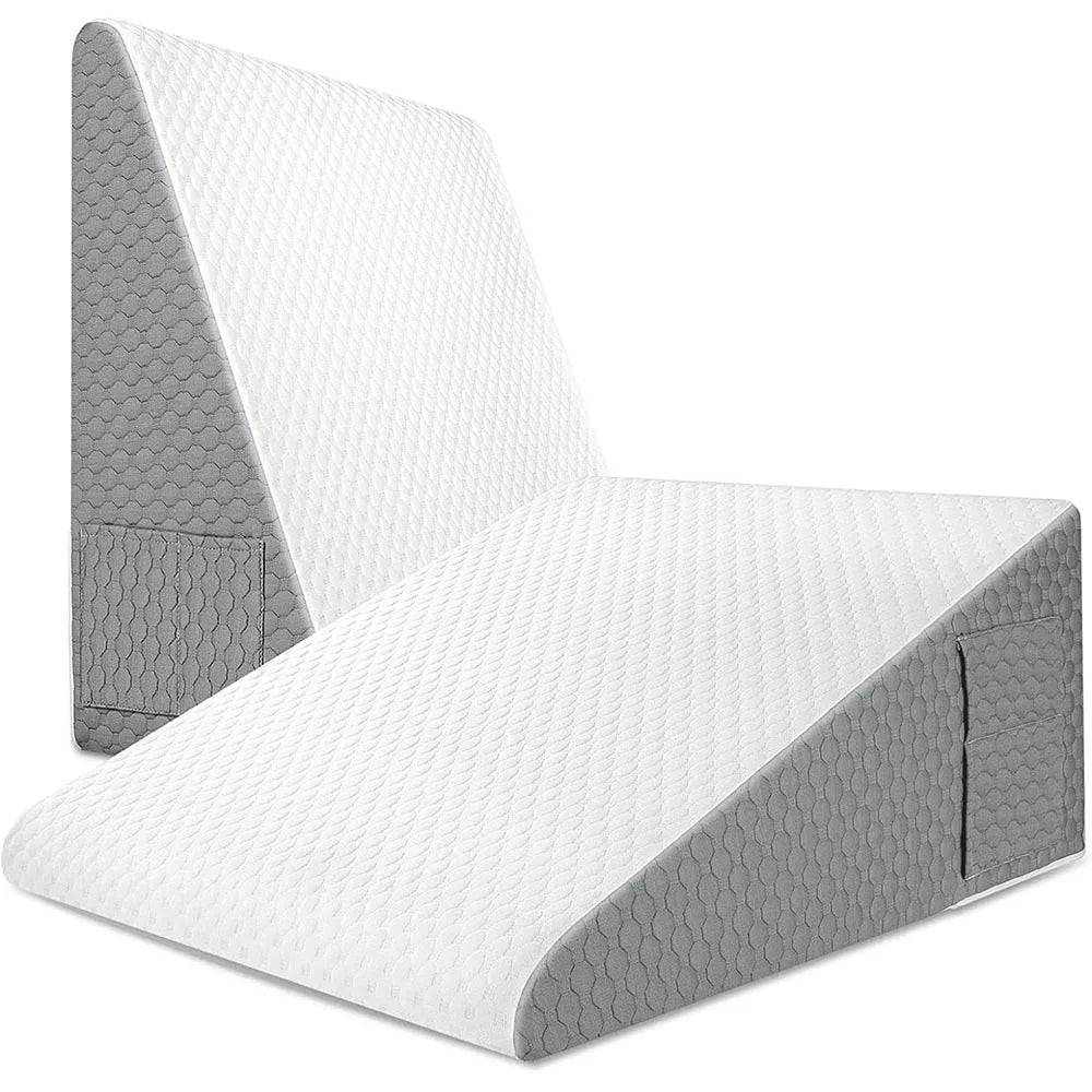 Memory Foam Bed Wedge Pillow | Back Support & Acid Reflux Cushion