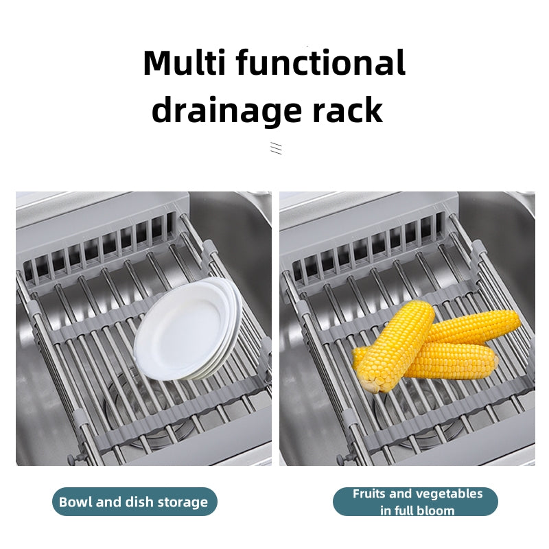 Expandable Over Sink Dish Drying Rack | Stainless Steel Vegetable Drainer Basket