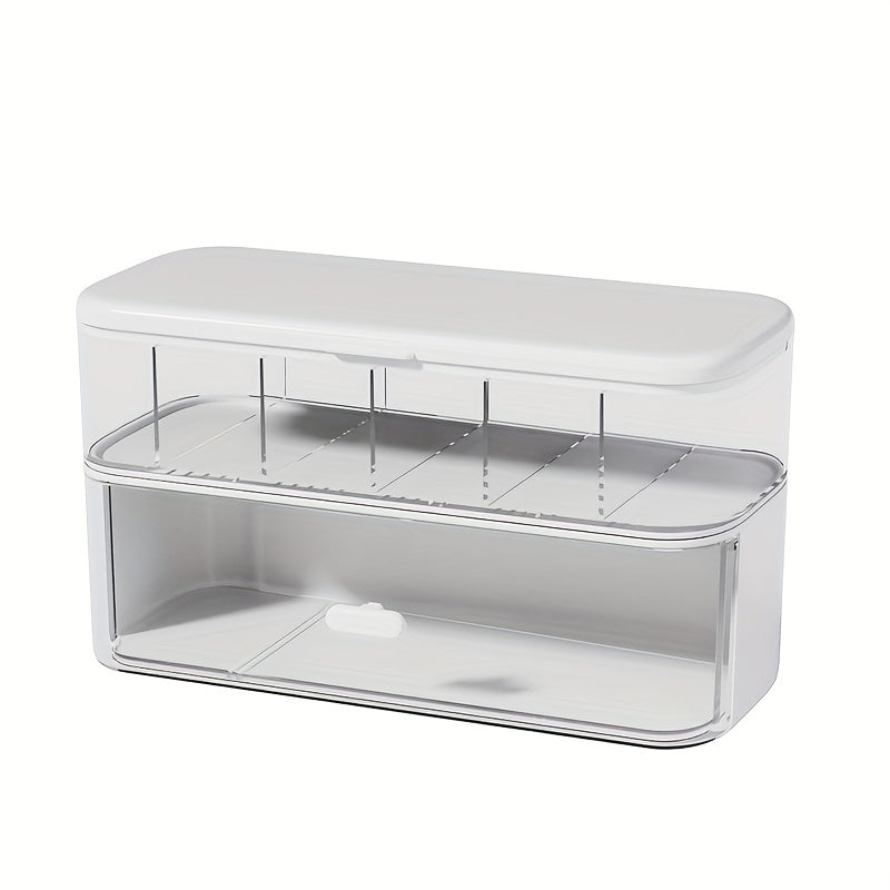 Clear Desktop Cable Organizer Box | Wire Management & Charger Storage