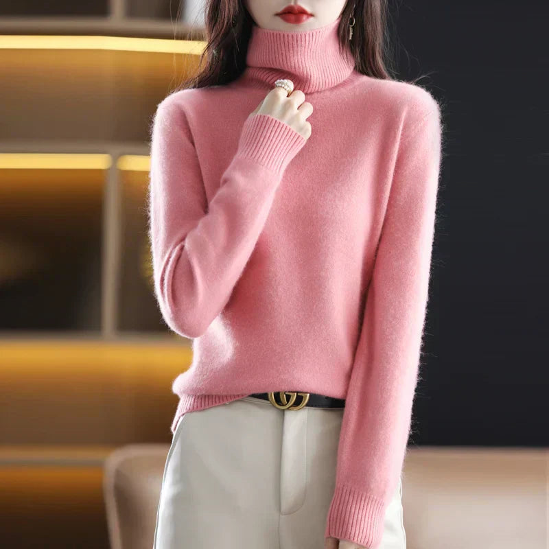 100% Cashmere High-Neck Sweater | Luxury Turtleneck Jumper for Women