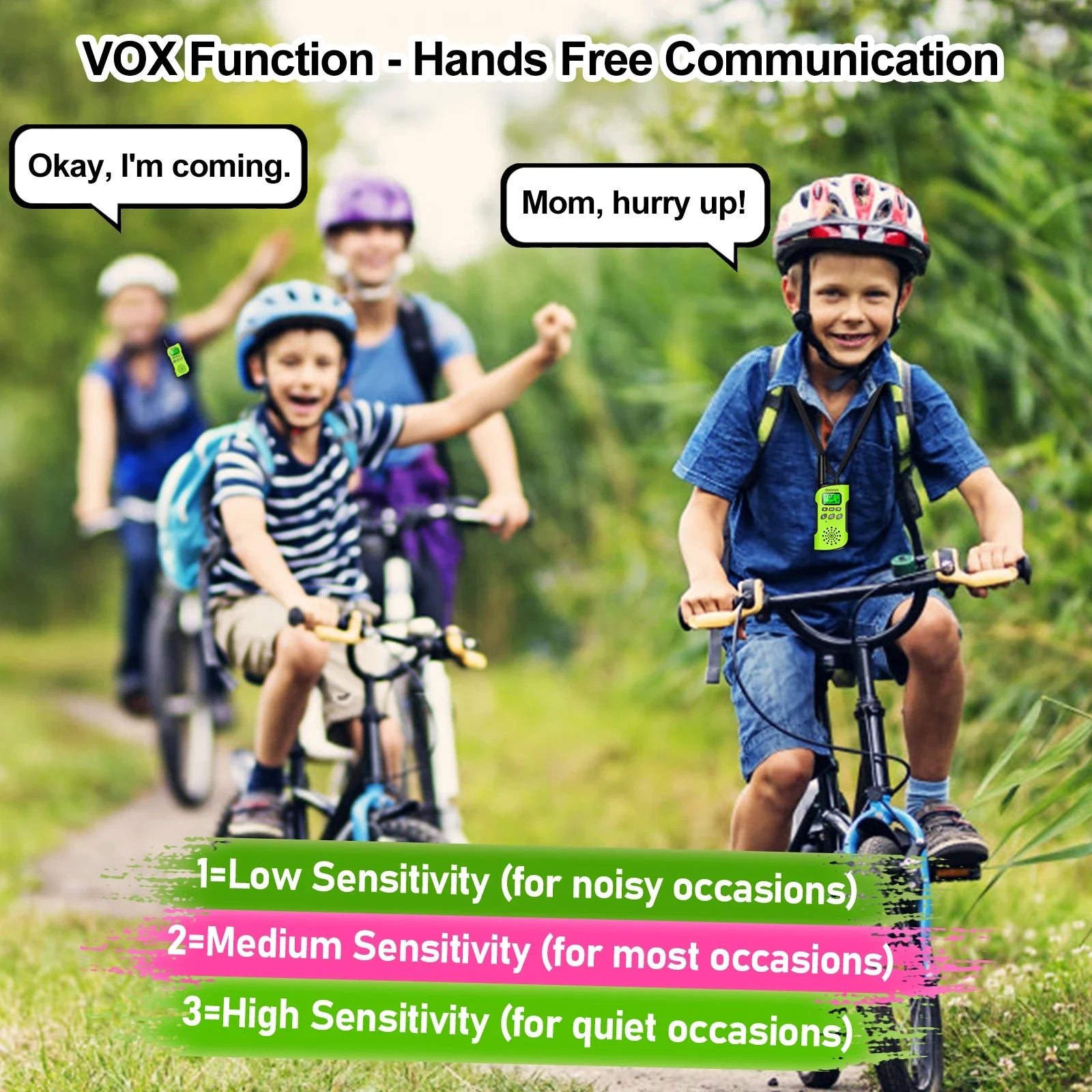 Rechargeable Long Range Kids Walkie Talkies with USB-C for Camping 4 Pack