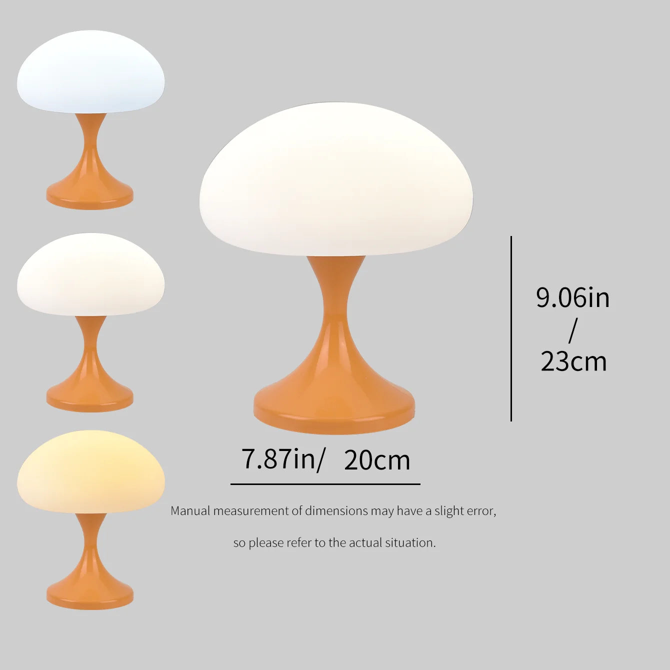 Mushroom Touch Night Light, 3-Mode Dimmable LED Bedside Lamp