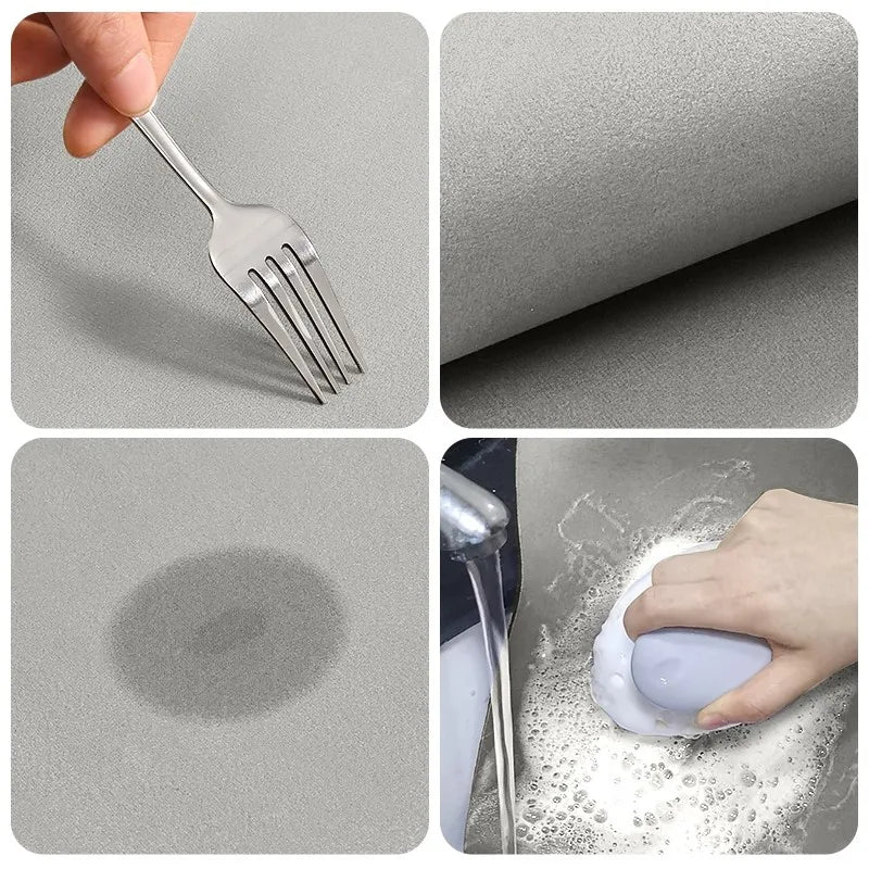 Ultra-Absorbent Diatomite Stone Bath & Kitchen Mat – Quick-Dry Non-Slip Velvet-Touch Floor Rug