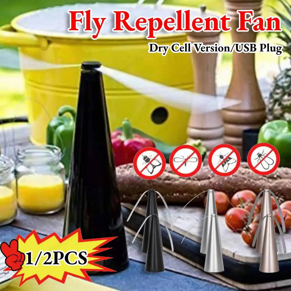 Tabletop Fly Repellent Fan and Bug Deterrent for Food Protection