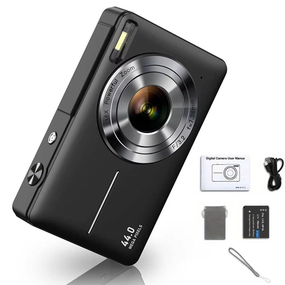 High-Resolution Kids' Digital Camera - 1080P HD, 44MP with 16X Zoom