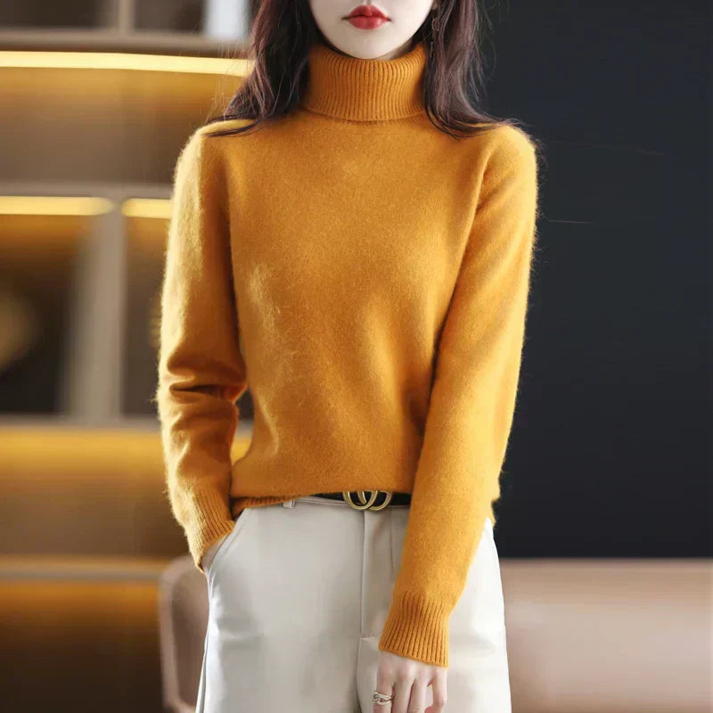 100% Cashmere High-Neck Sweater | Luxury Turtleneck Jumper for Women