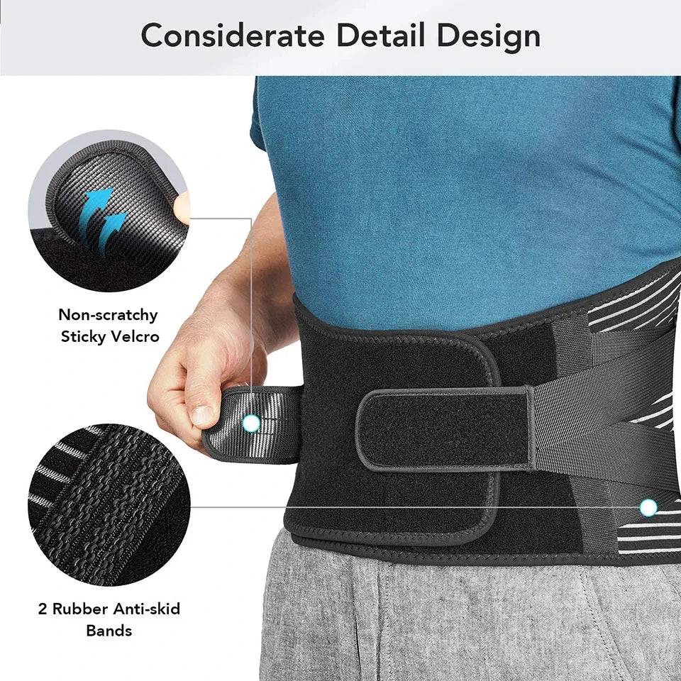 Lumbar Support Back Brace | Lower Back Belt for Sciatica Relief