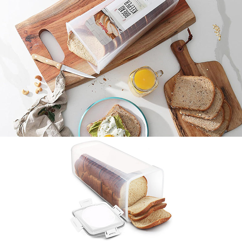 Tall Airtight Bread Loaf Container | Clear Plastic Storage Keeper