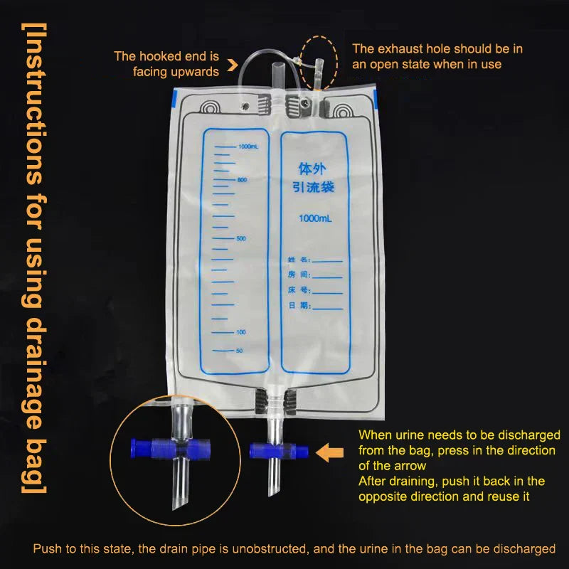 Silicone Adult Urine Collector with Catheter Drainage Bag