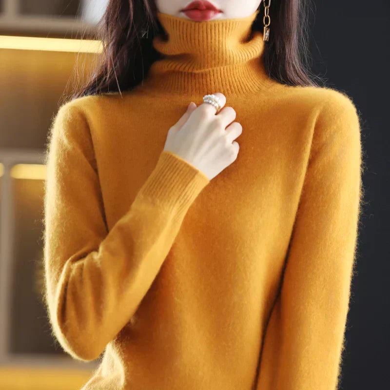 100% Cashmere High-Neck Sweater | Luxury Turtleneck Jumper for Women
