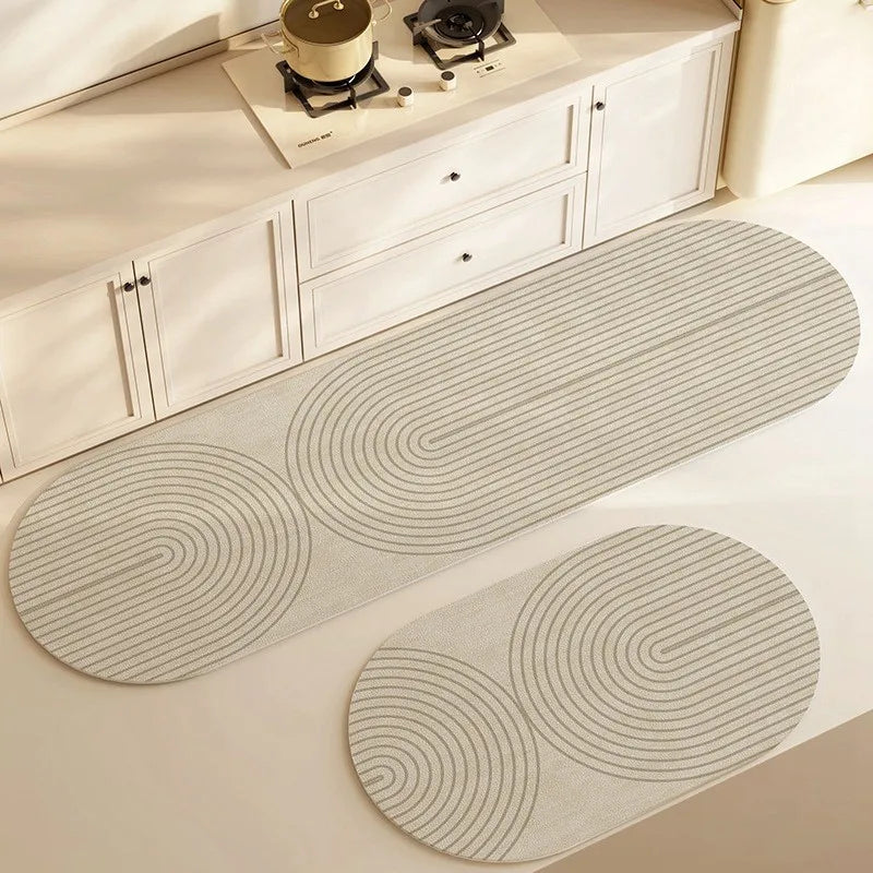 Ultra-Absorbent Diatomite Stone Bath & Kitchen Mat – Quick-Dry Non-Slip Velvet-Touch Floor Rug