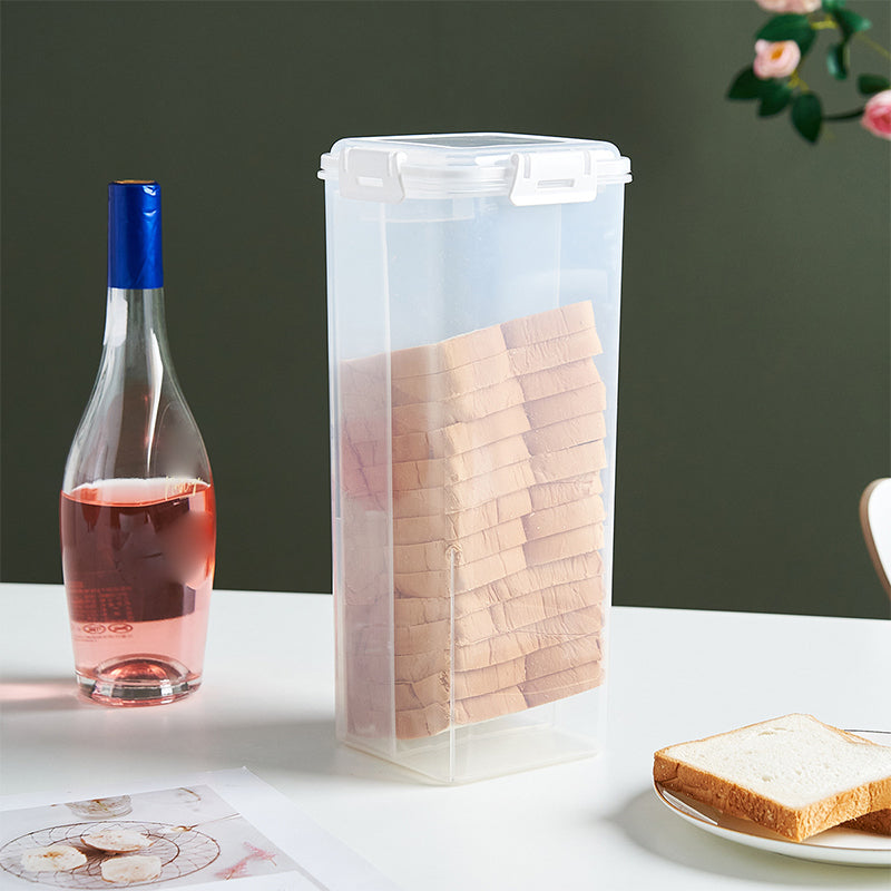 Tall Airtight Bread Loaf Container | Clear Plastic Storage Keeper