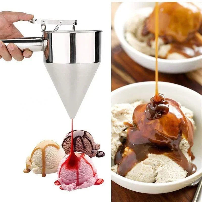 Stainless Steel Batter Dispenser Funnel | Pancake & Cupcake Baking Tool