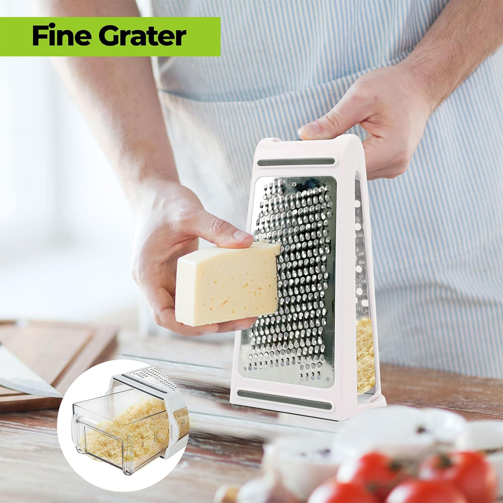 Premium 2-in-1 Cheese Grater with Built-In Storage Container