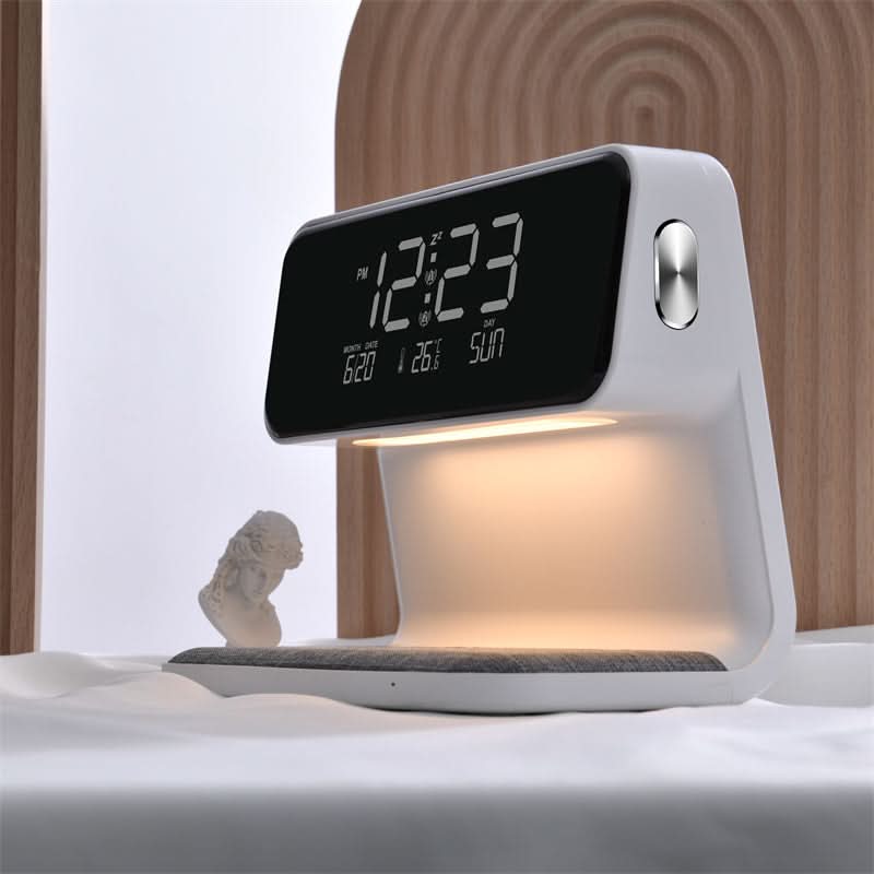 TimeVolt | Modern Digital Bedside Alarm Clock with Wireless Charging Pad