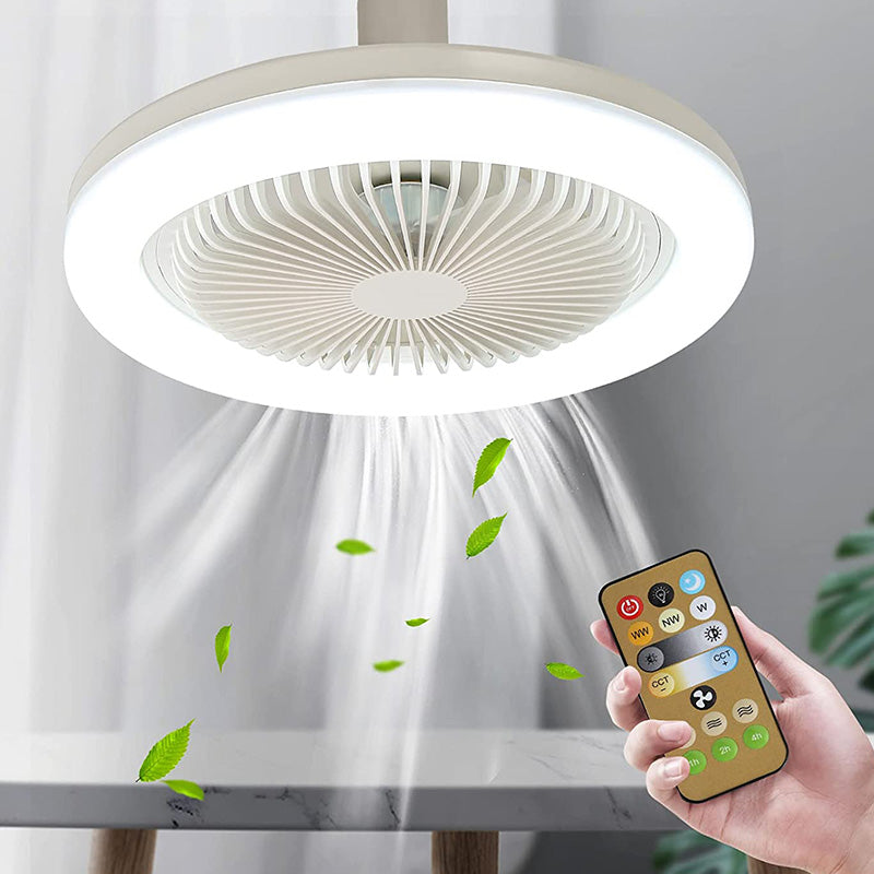 Stylish Screw-In Ceiling Fan with LED Light & Remote – Low-Profile Socket Fan for Instant Room Comfort
