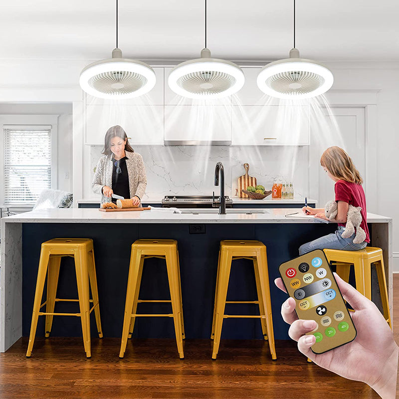 Stylish Screw-In Ceiling Fan with LED Light & Remote – Low-Profile Socket Fan for Instant Room Comfort