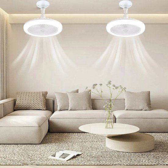 Stylish Screw-In Ceiling Fan with LED Light & Remote – Low-Profile Socket Fan for Instant Room Comfort