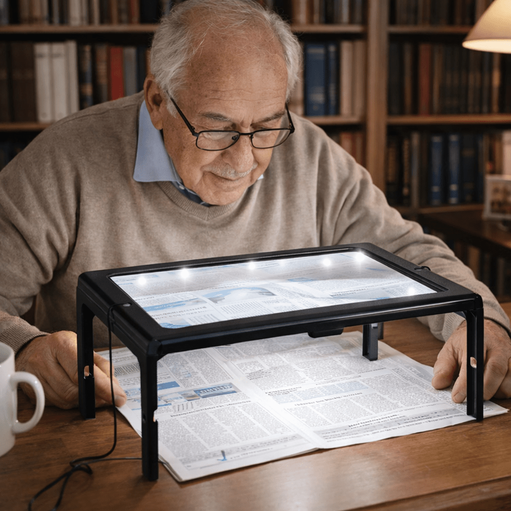 Smart Foldable 3X Magnifying Glass – LED Light Designed for Clear and Comfortable Reading Support