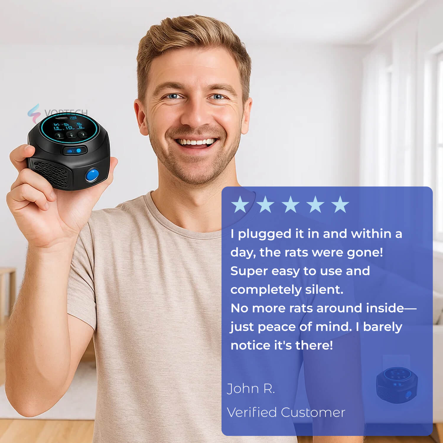 4-Speaker Ultrasonic Rat Repellent Plug-In, 3200 sq. ft. Coverage, Electronic Rodent Deterrent