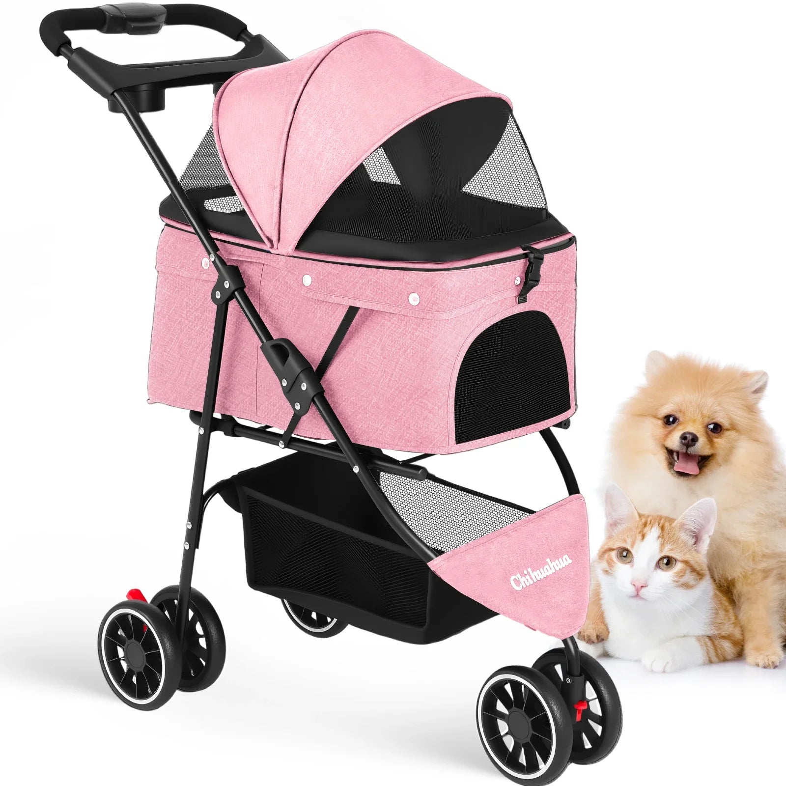 Travel Buddy Pet Stroller for Small Dogs & Cats – Lightweight Foldable Water-Resistant Travel Carriage