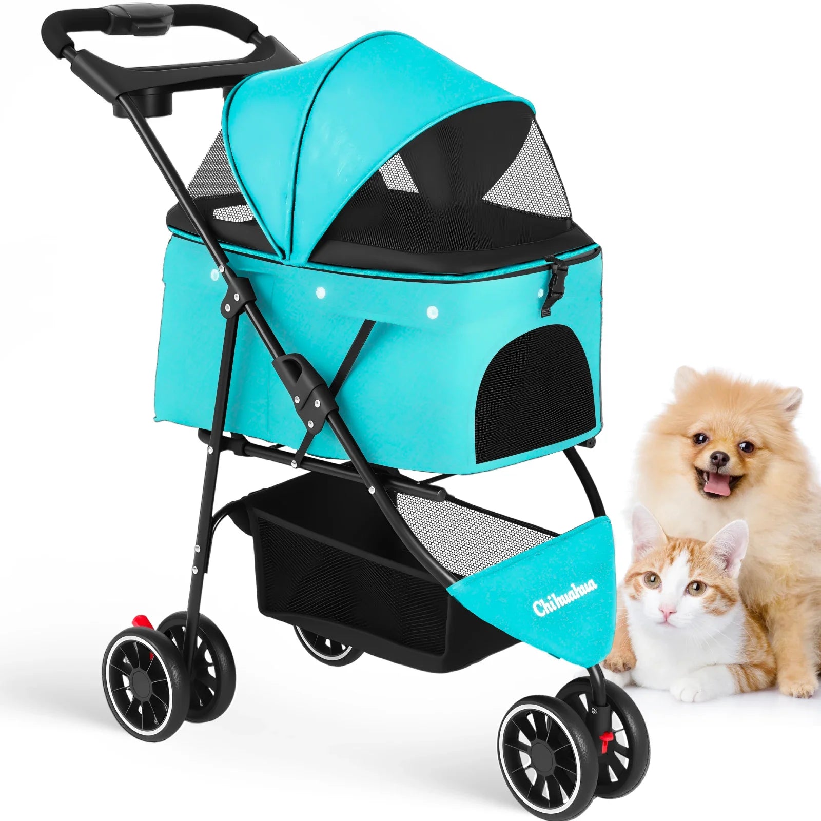 Travel Buddy Pet Stroller for Small Dogs & Cats – Lightweight Foldable Water-Resistant Travel Carriage