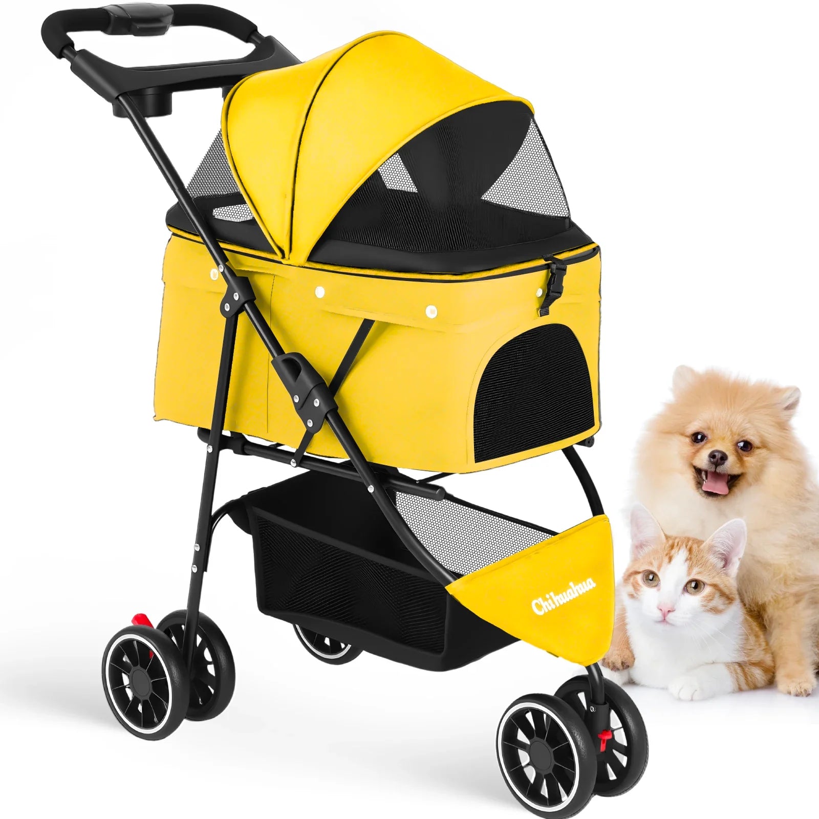 Travel Buddy Pet Stroller for Small Dogs & Cats – Lightweight Foldable Water-Resistant Travel Carriage