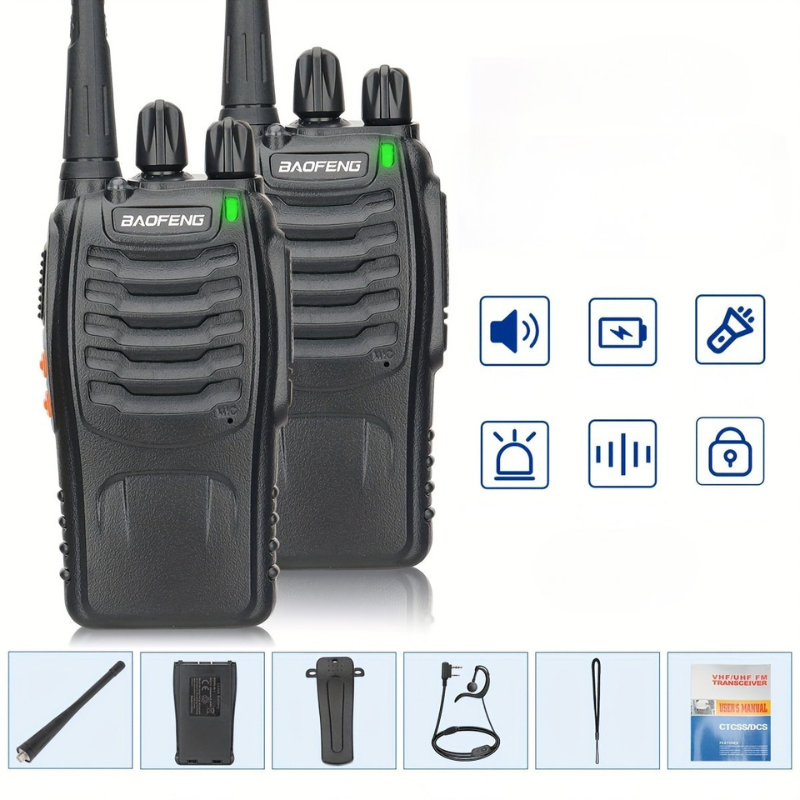 Long Range Rechargeable Walkie Talkies for Adults with Earpieces