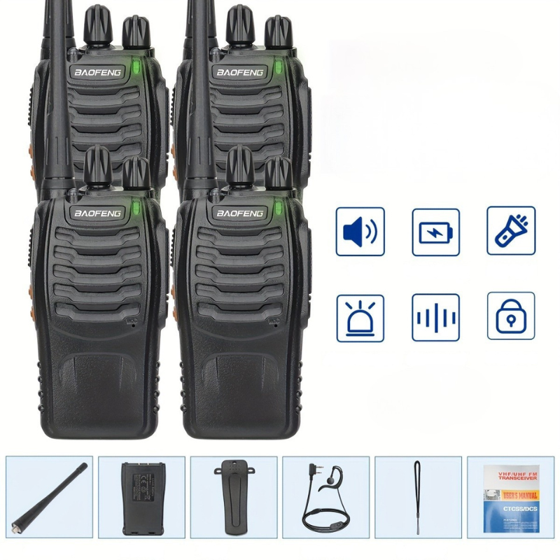 Long Range Rechargeable Walkie Talkies for Adults with Earpieces