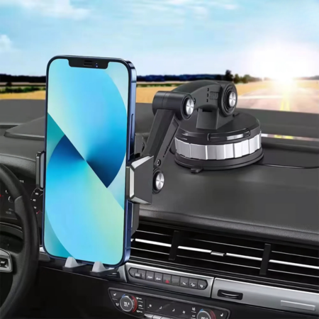 Strong Suction Cup Car Phone Holder, 360° Rotation, One-Handed Mount