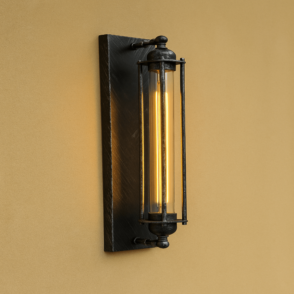Vintage LED Wall Light with Warm Ambient Glow - Decorative Indoor Sconce for Living Rooms and Hallways