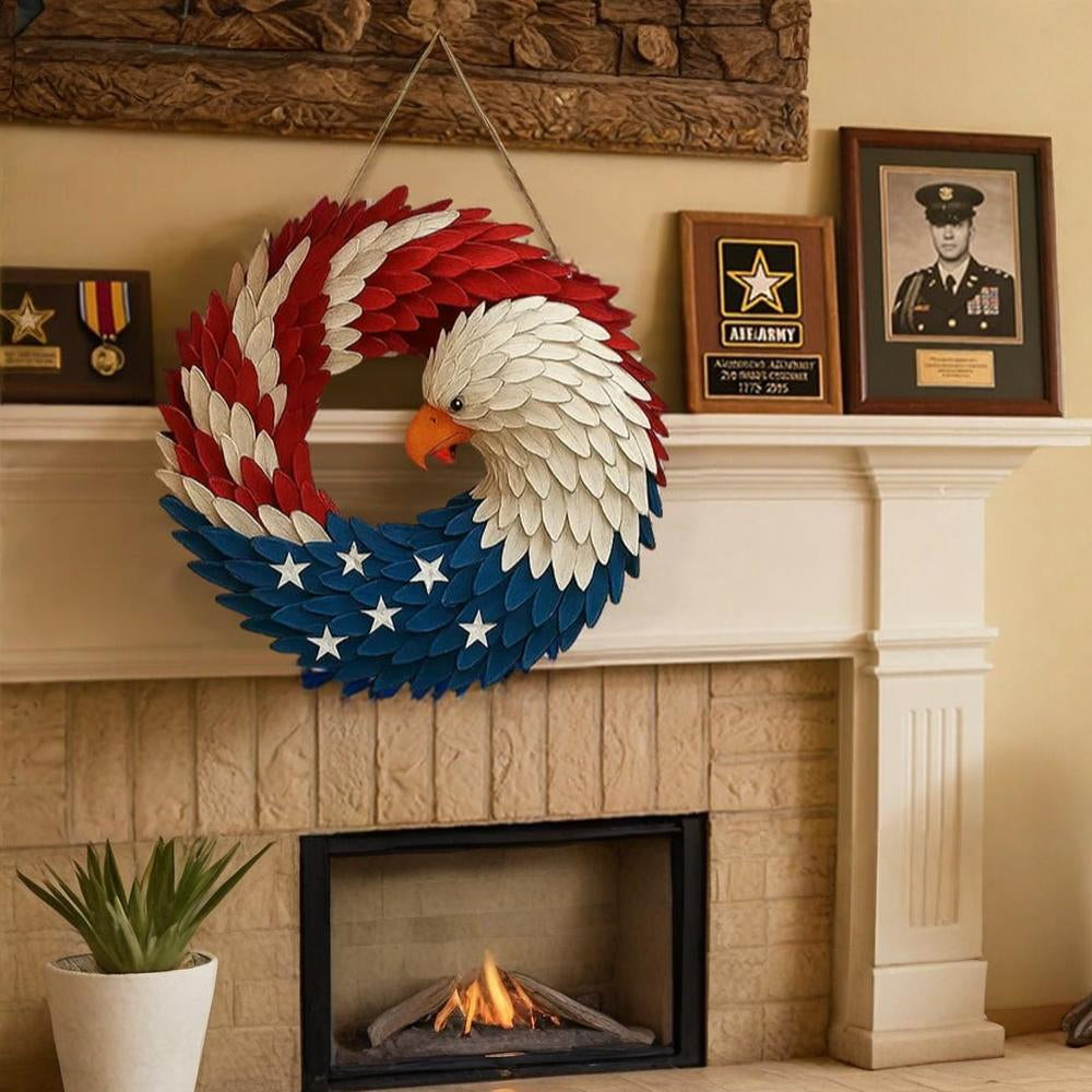 Patriotic American Eagle Wreath for Front Door and Home Wall Decor
