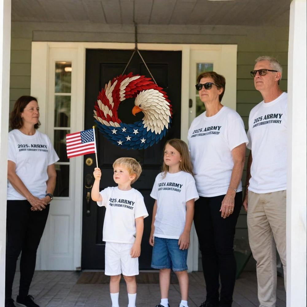 Patriotic American Eagle Wreath for Front Door and Home Wall Decor