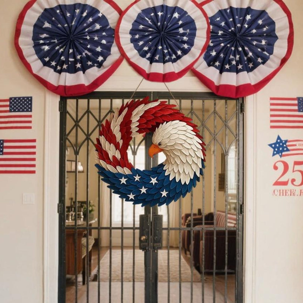 Patriotic American Eagle Wreath for Front Door and Home Wall Decor