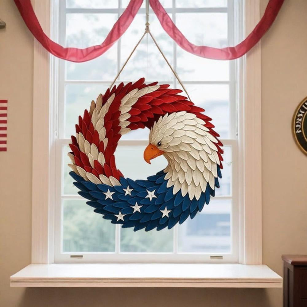 Patriotic American Eagle Wreath for Front Door and Home Wall Decor