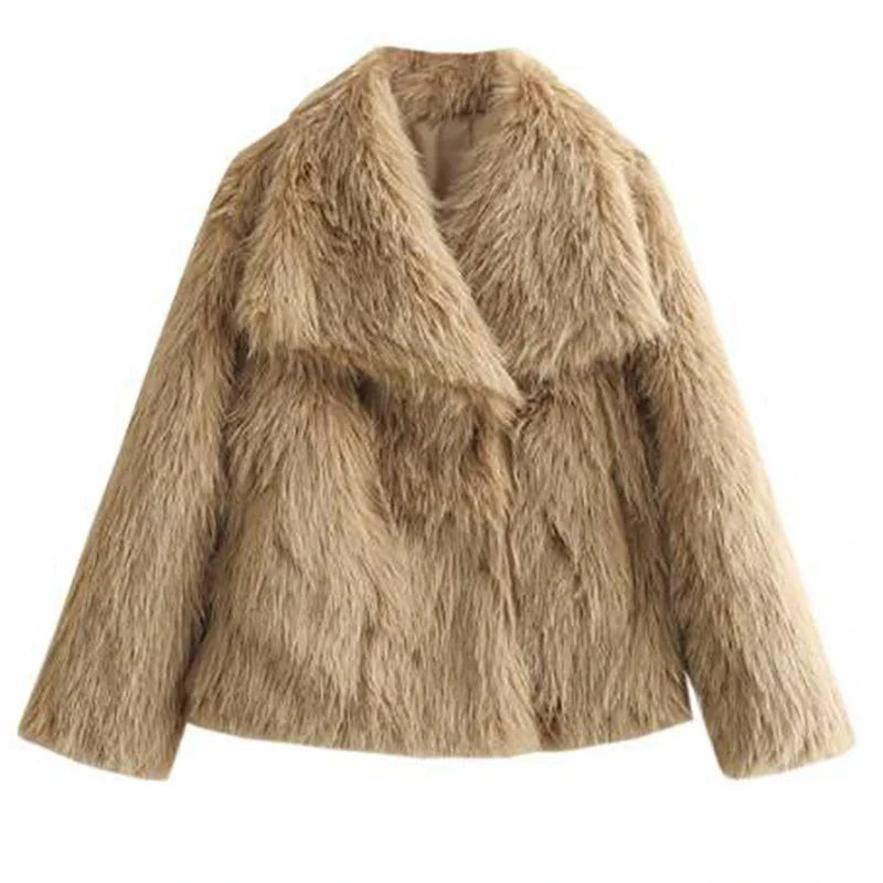 Women's Faux Fur Short Jacket | Stylish Winter Coat, Autumn Casual & Semi-Formal Style
