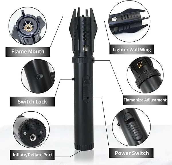 Tactical Windproof Jet Flame Lighter | Heavy Duty Torch for Security & EDC