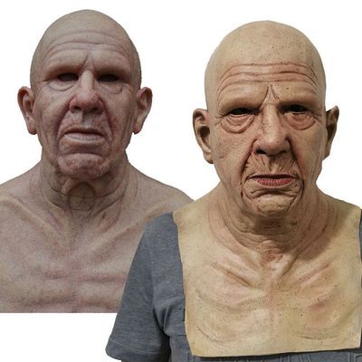 Realistic Latex Creepy Old Man Mask for Adult Halloween Costumes