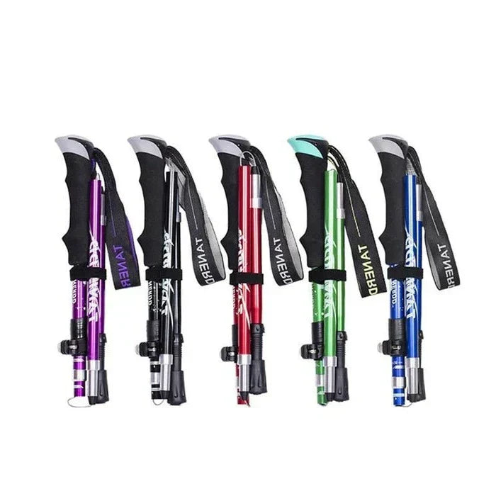 Folding Telescopic Trekking Poles | Adjustable Hiking Walking Sticks
