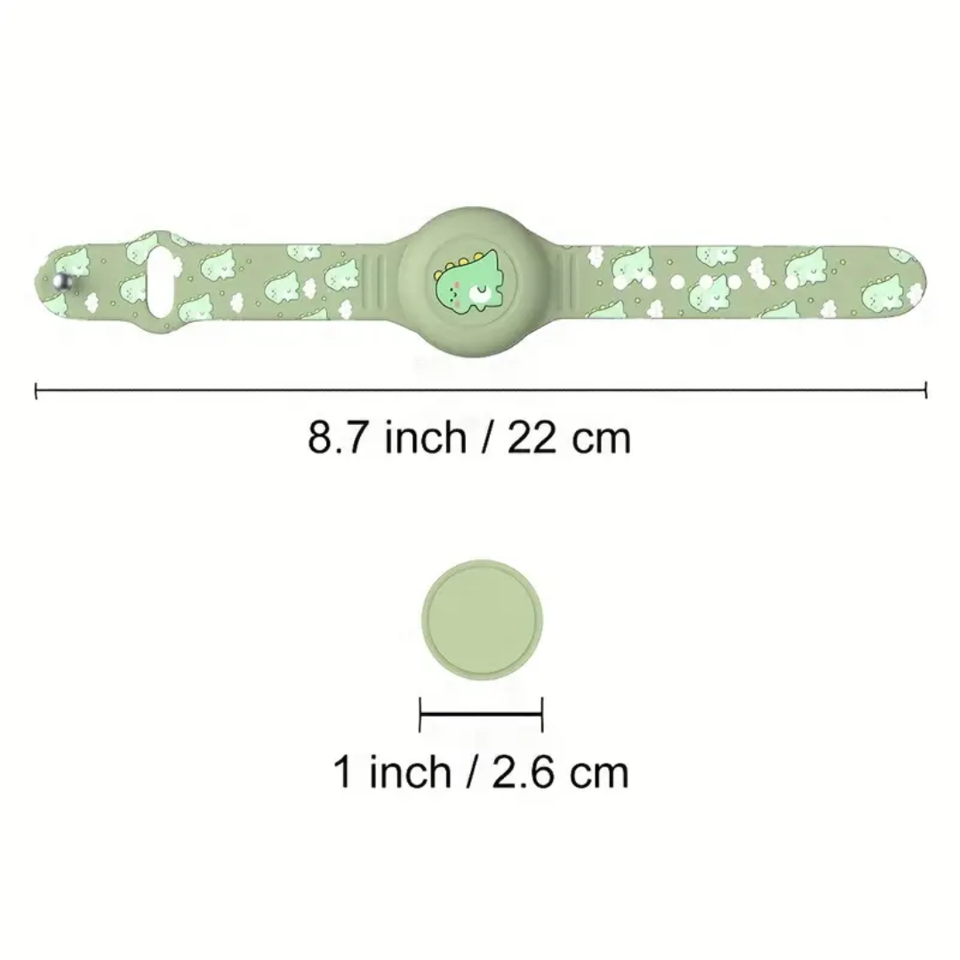 DinoTrack AirTag Armband Holder for Kids | GPS Tracker Safety Wristband