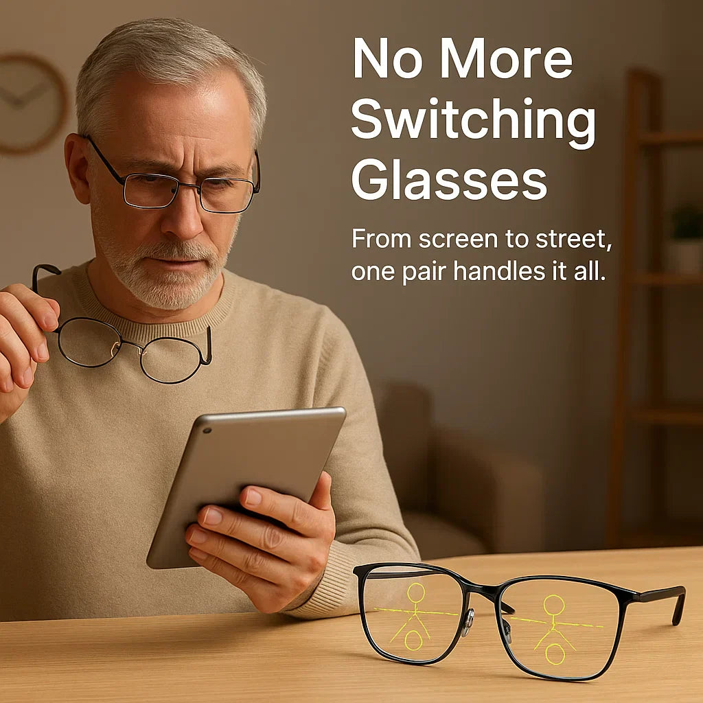 Progressive Multifocal Reading Glasses | German Design Bifocal Eyeglasses