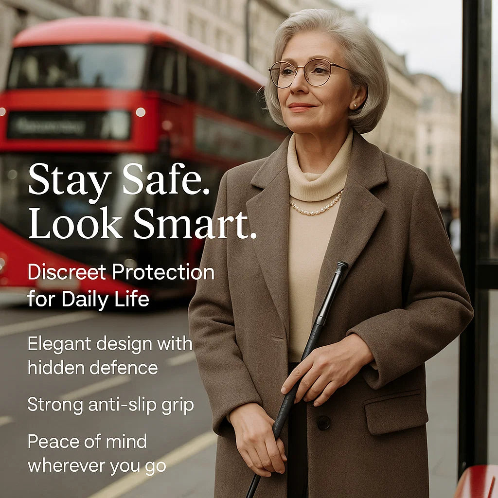 Telescopic Self-Defense Walking Stick | One-Click, Durable Safety Aid