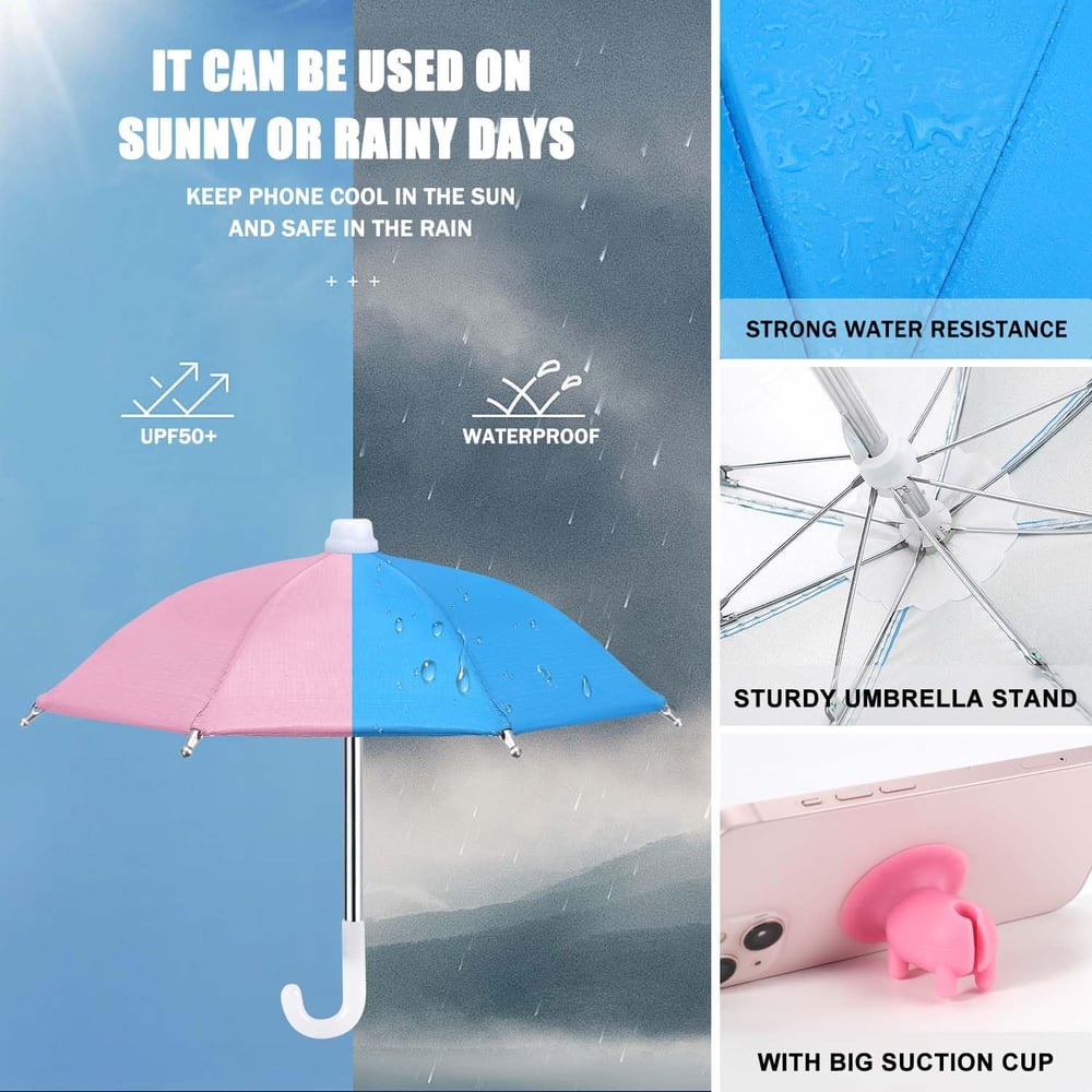 Portable Phone Umbrella Sun Shade | Anti-Glare Suction Cup Stand & Mobile Holder