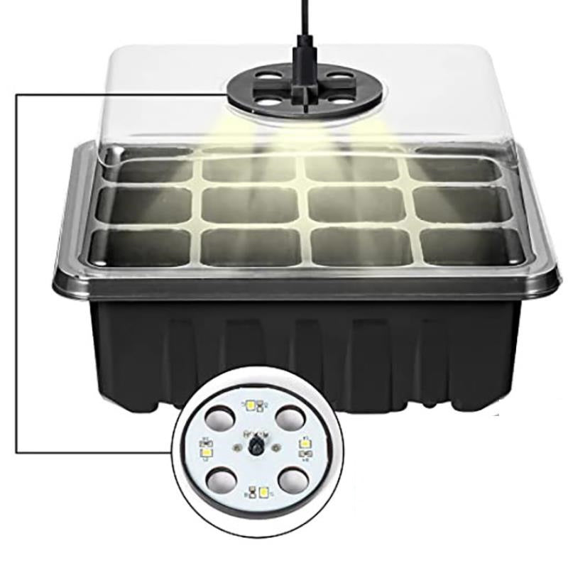 Indoor Seed Starter Trays | Full Spectrum LED Grow Light Germination Kit (5 Sets)