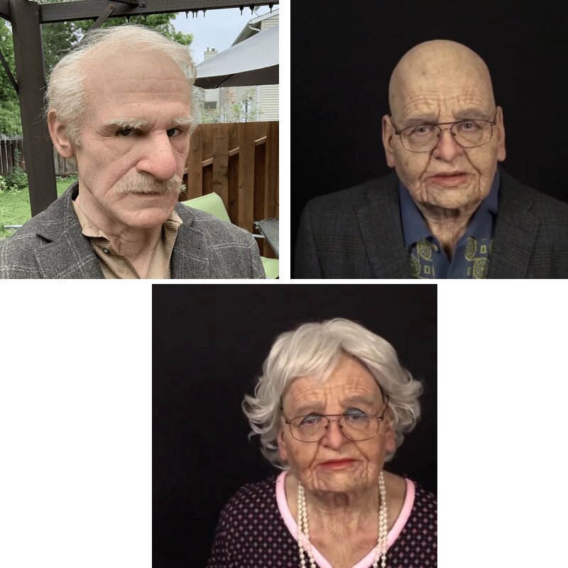Realistic Latex Creepy Old Man Mask for Adult Halloween Costumes